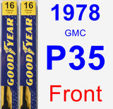 Front Wiper Blade Pack for 1978 GMC P35 - Premium