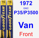 Front Wiper Blade Pack for 1972 GMC P35/P3500 Van - Premium