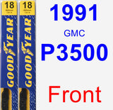 Front Wiper Blade Pack for 1991 GMC P3500 - Premium