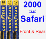 Front & Rear Wiper Blade Pack for 2000 GMC Safari - Premium