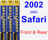 Front & Rear Wiper Blade Pack for 2002 GMC Safari - Premium