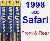 Front & Rear Wiper Blade Pack for 1998 GMC Safari - Premium