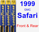 Front & Rear Wiper Blade Pack for 1999 GMC Safari - Premium