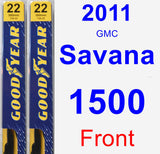 Front Wiper Blade Pack for 2011 GMC Savana 1500 - Premium