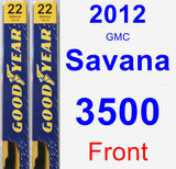 Front Wiper Blade Pack for 2012 GMC Savana 3500 - Premium