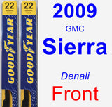 Front Wiper Blade Pack for 2009 GMC Sierra - Premium