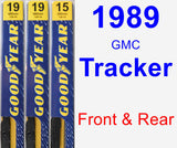 Front & Rear Wiper Blade Pack for 1989 GMC Tracker - Premium
