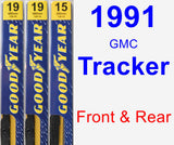 Front & Rear Wiper Blade Pack for 1991 GMC Tracker - Premium