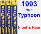 Front & Rear Wiper Blade Pack for 1993 GMC Typhoon - Premium