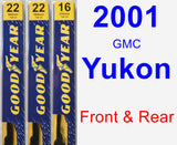 Front & Rear Wiper Blade Pack for 2001 GMC Yukon - Premium