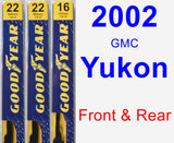 Front & Rear Wiper Blade Pack for 2002 GMC Yukon - Premium
