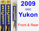 Front & Rear Wiper Blade Pack for 2009 GMC Yukon - Premium