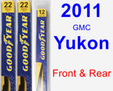 Front & Rear Wiper Blade Pack for 2011 GMC Yukon - Premium