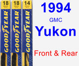 Front & Rear Wiper Blade Pack for 1994 GMC Yukon - Premium