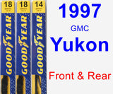 Front & Rear Wiper Blade Pack for 1997 GMC Yukon - Premium