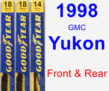 Front & Rear Wiper Blade Pack for 1998 GMC Yukon - Premium