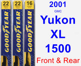 Front & Rear Wiper Blade Pack for 2001 GMC Yukon XL 1500 - Premium