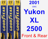 Front & Rear Wiper Blade Pack for 2001 GMC Yukon XL 2500 - Premium