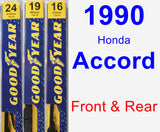 Front & Rear Wiper Blade Pack for 1990 Honda Accord - Premium