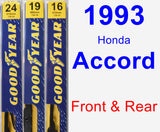 Front & Rear Wiper Blade Pack for 1993 Honda Accord - Premium