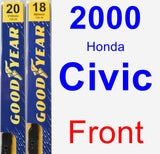 Front Wiper Blade Pack for 2000 Honda Civic - Premium