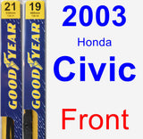 Front Wiper Blade Pack for 2003 Honda Civic - Premium