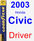 Driver Wiper Blade for 2003 Honda Civic - Premium