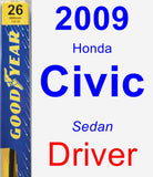 Driver Wiper Blade for 2009 Honda Civic - Premium