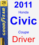 Driver Wiper Blade for 2011 Honda Civic - Premium