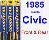 Front & Rear Wiper Blade Pack for 1985 Honda Civic - Premium