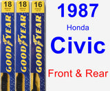 Front & Rear Wiper Blade Pack for 1987 Honda Civic - Premium