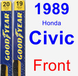 Front Wiper Blade Pack for 1989 Honda Civic - Premium