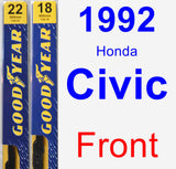 Front Wiper Blade Pack for 1992 Honda Civic - Premium