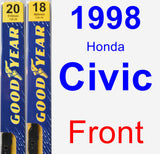 Front Wiper Blade Pack for 1998 Honda Civic - Premium