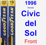 Front Wiper Blade Pack for 1996 Honda Civic del Sol - Premium