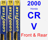 Front & Rear Wiper Blade Pack for 2000 Honda CR-V - Premium