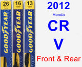 Front & Rear Wiper Blade Pack for 2012 Honda CR-V - Premium