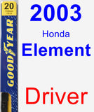Driver Wiper Blade for 2003 Honda Element - Premium