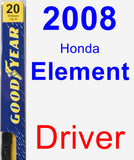 Driver Wiper Blade for 2008 Honda Element - Premium