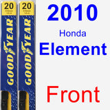 Front Wiper Blade Pack for 2010 Honda Element - Premium