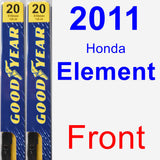 Front Wiper Blade Pack for 2011 Honda Element - Premium