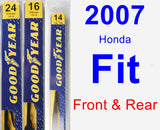 Front & Rear Wiper Blade Pack for 2007 Honda Fit - Premium