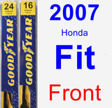 Front Wiper Blade Pack for 2007 Honda Fit - Premium