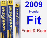Front & Rear Wiper Blade Pack for 2009 Honda Fit - Premium