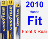 Front & Rear Wiper Blade Pack for 2010 Honda Fit - Premium