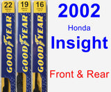 Front & Rear Wiper Blade Pack for 2002 Honda Insight - Premium