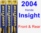 Front & Rear Wiper Blade Pack for 2004 Honda Insight - Premium