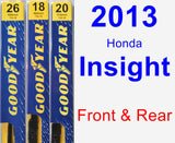 Front & Rear Wiper Blade Pack for 2013 Honda Insight - Premium