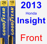 Front Wiper Blade Pack for 2013 Honda Insight - Premium