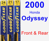 Front & Rear Wiper Blade Pack for 2000 Honda Odyssey - Premium